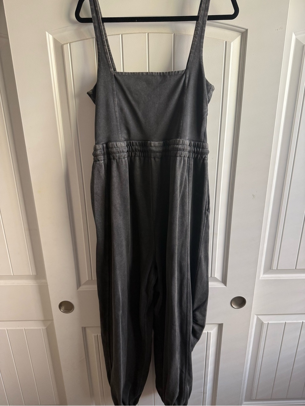 Free People Black Inbound Onesie - Sleeveless Drawstring Jumpsuit - Picture 4 of 5
